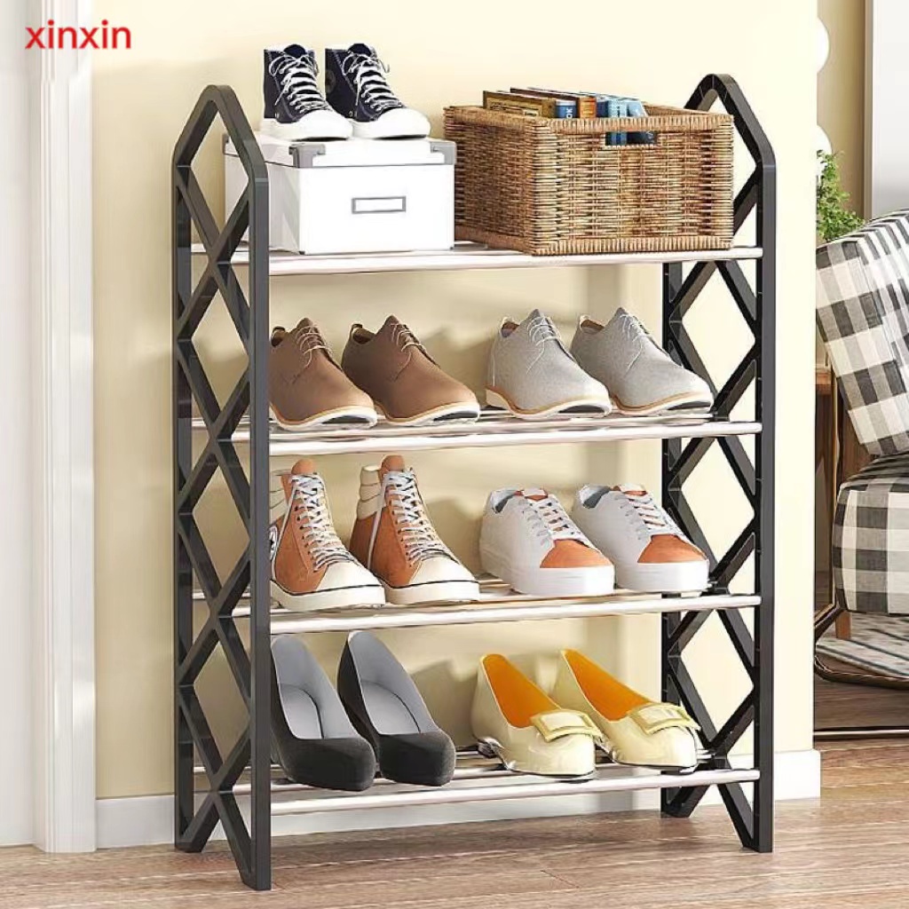 4-layer shoe rack household diamond shaped assembly children's shoe ...