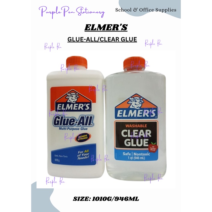ELMER'S Glue All (1010ml) / Clear Glue Washable (946ml) Shopee