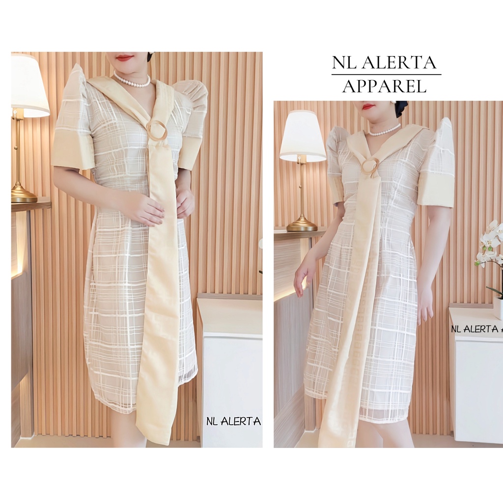 white turtleneck dress Pleated Midi With Ruched Waist For Modern Women Color:Brown Gingham PATTERN:Stripe Crochet halter mesh dress