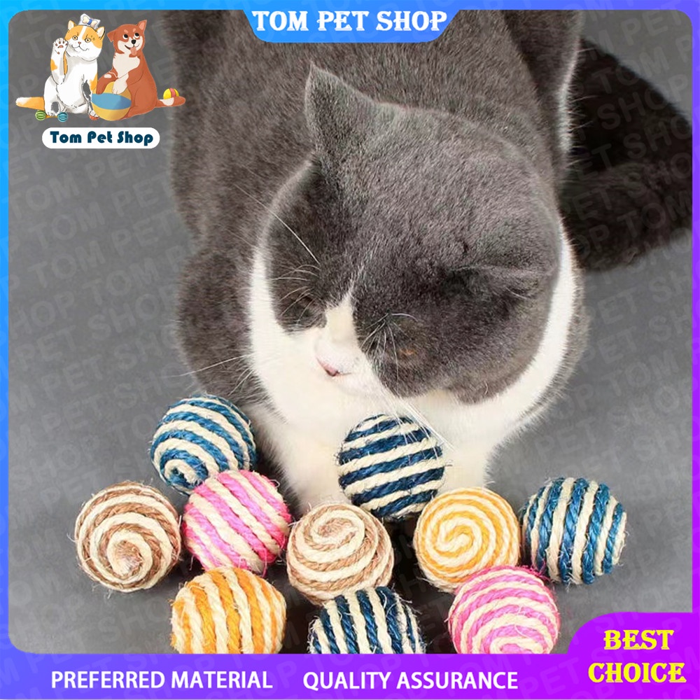 Cat Toys Pet Toys Dog Toys Sisal Rope Weave Ball Teaser Play Chewing ...