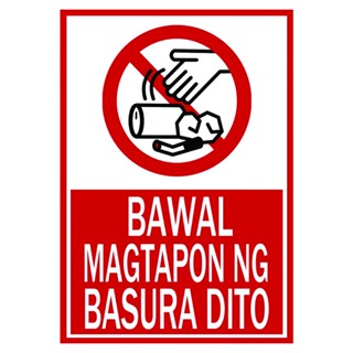 Bawal Magtapon Ng Basura No Littering Signage Laminated A Size Shopee Philippines