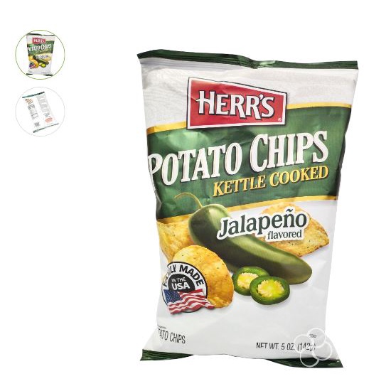 Herr's Kettle Cooked Jalapeno Flavored Potato Chips 142g Shopee