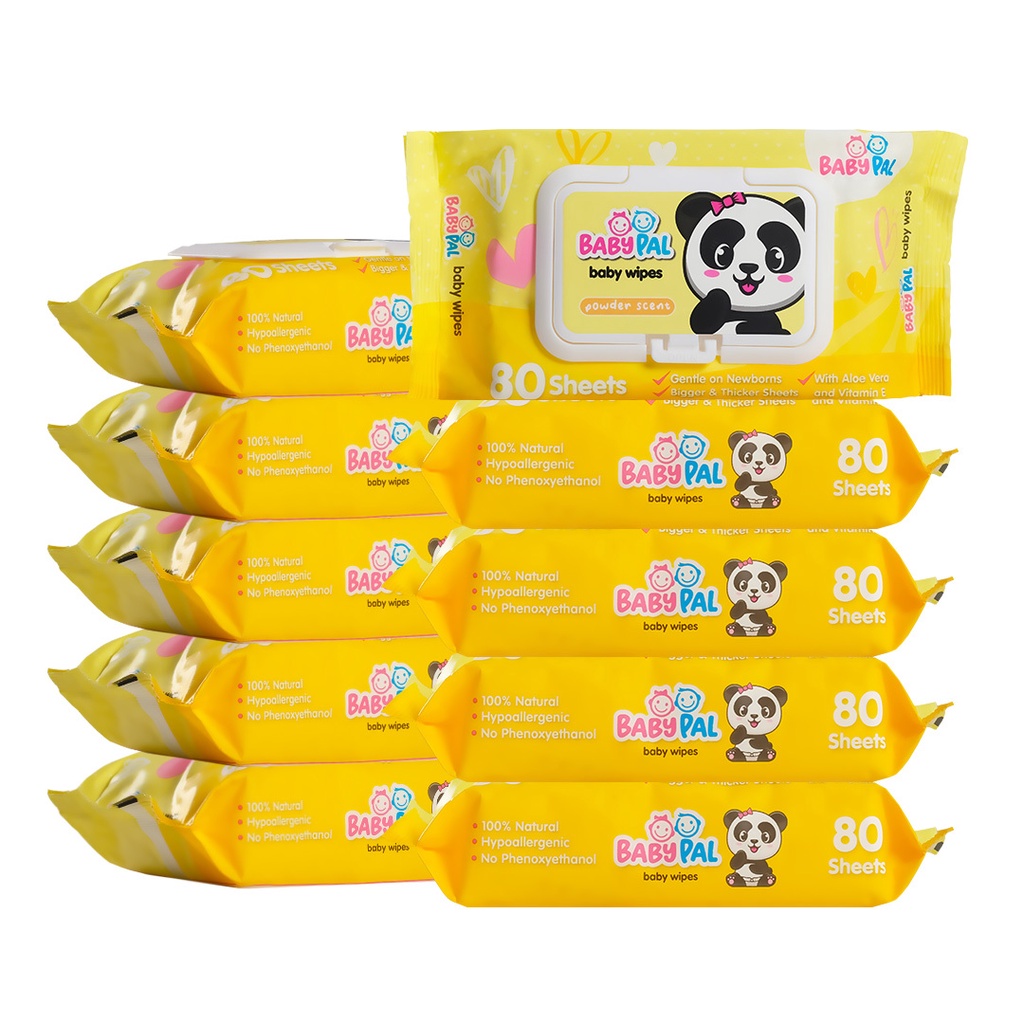 Babypal Baby Wipes Powder Scent 80 Sheets Per Pack Wet For And Kids
