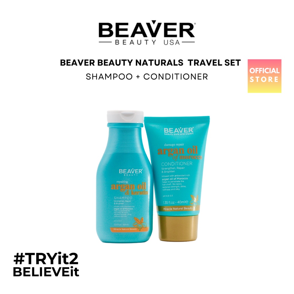 Beaver Beauty Naturals Argan Oil and Keratin Shampoo and Conditioner