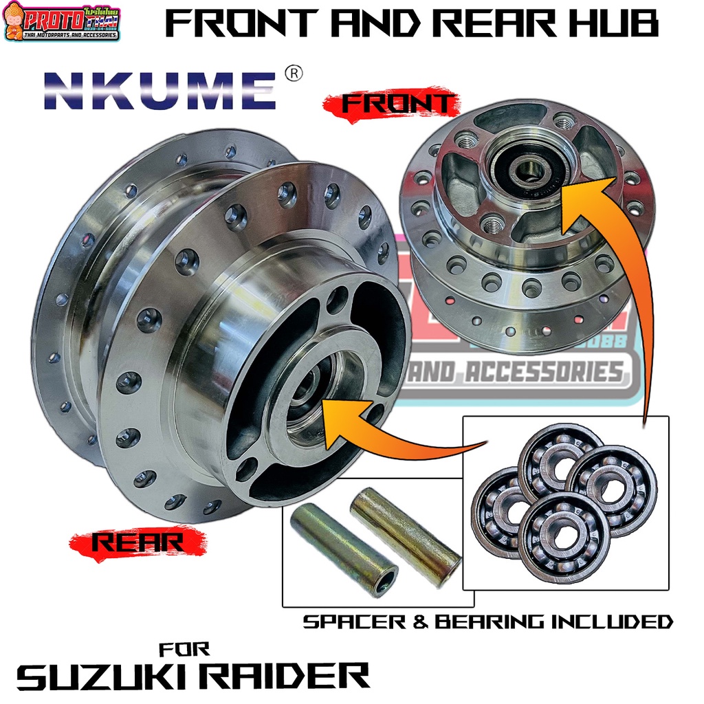 Quality Hub Set Raider 150 TTGR Brand FREE Bearing & Inner Spacer