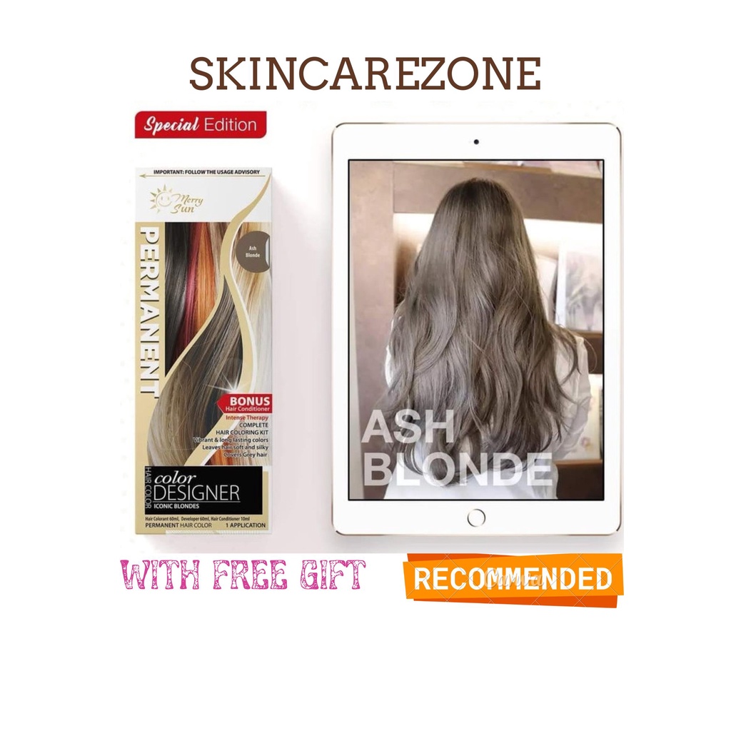 Ash Blonde Permanent Hair Color Merrysun Shopee Philippines