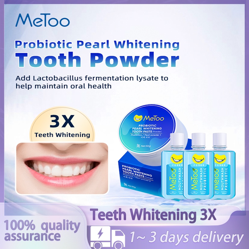 MeToo Whitening Tooth Powder/Pearl Teeth Whitening 50g+Probiotic