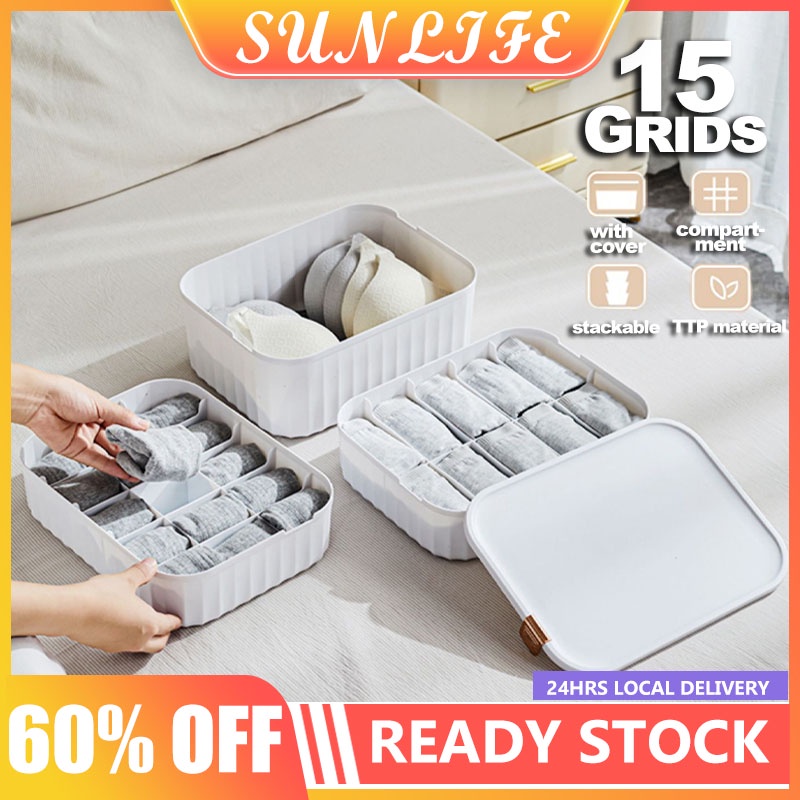 Sunlife Storage Box With Cover Stackable Bra Storage Box Organizer ...