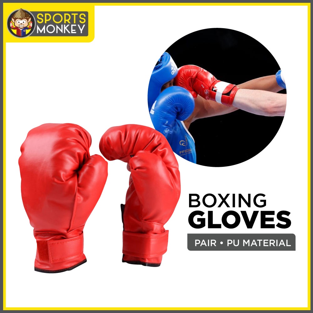 SPORTS MONKEY Boxing Gloves | PU Leather Combat Fighting Training ...