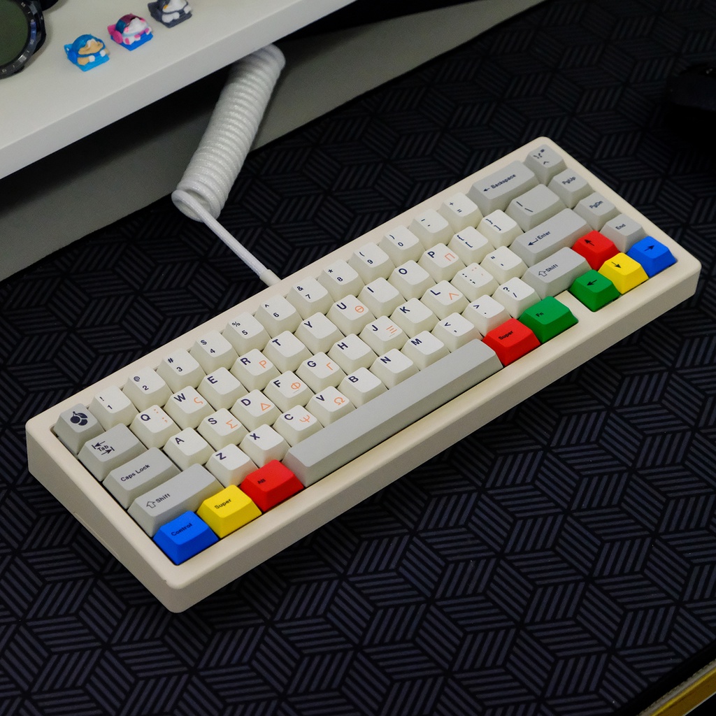 GMK Retro Grey White Greek Keycaps PBT Dye Sublimation Mechanical ...