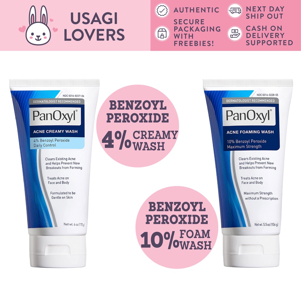 PanOxyl Acne Creamy Wash 4% Benzoyl Peroxide OR Acne Foaming Wash ...