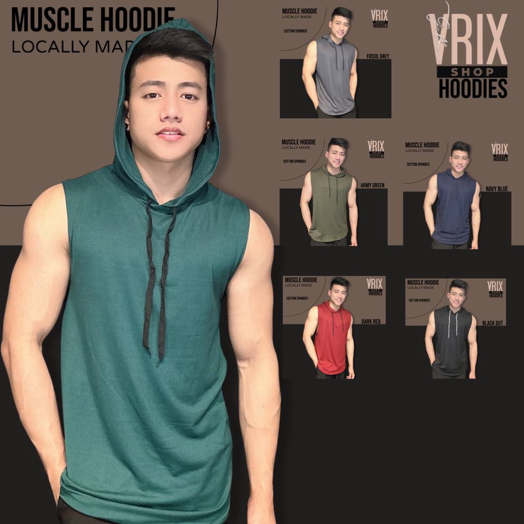 Hooded on sale muscle tee