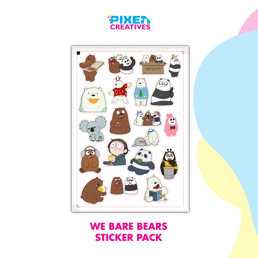 We Bare Bears Sticker Pack Vinyl Laminated Shopee Philippines 1368