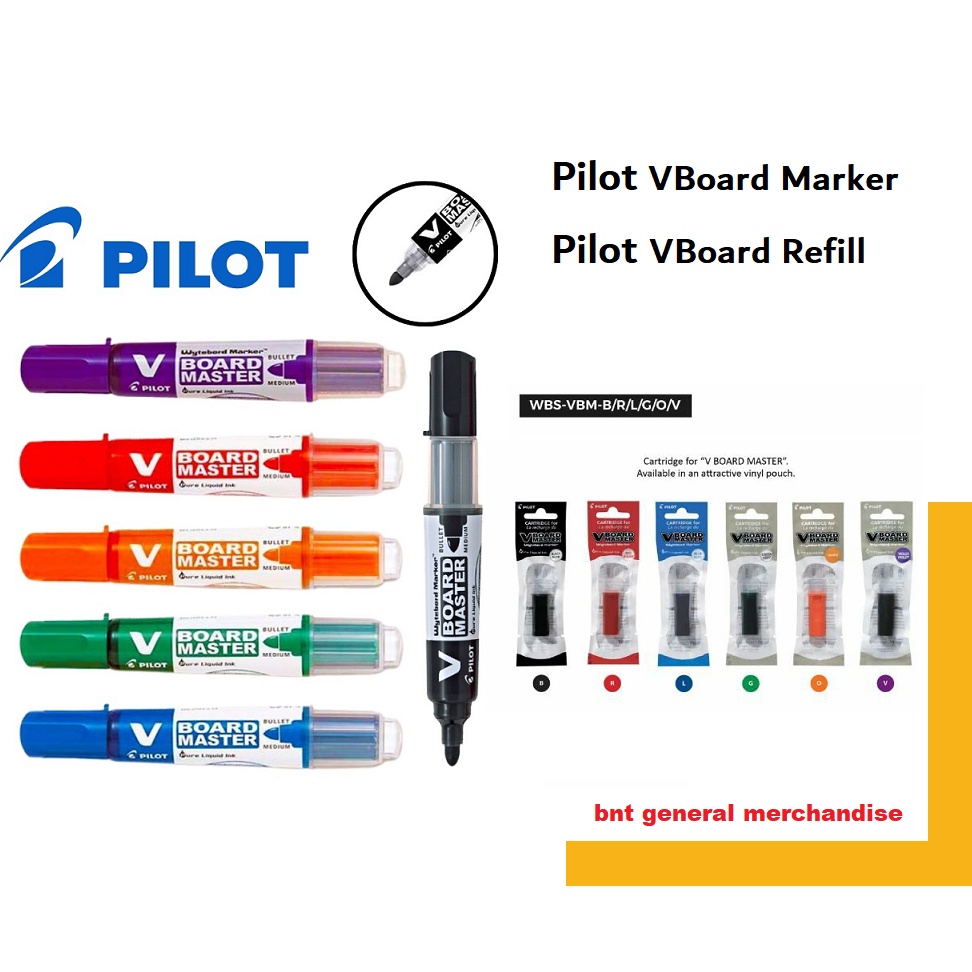 Pilot WBMAVBMMBGD VBoard Master Whiteboard Marker (Refillable) OR REFILL ONLY Shopee