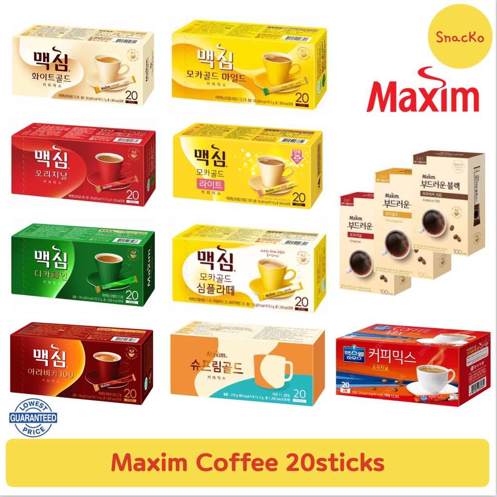 Maxim Instant Coffee 20 sticks KOREA Mocha Gold White Gold