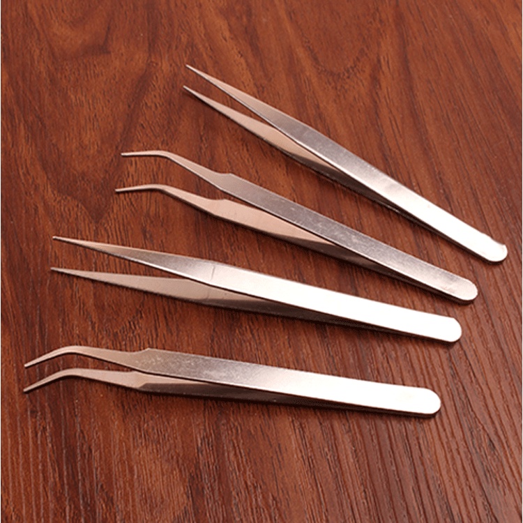 Fancyartsy Antistatic Elbow and Straight Stainless Steel Tweezers