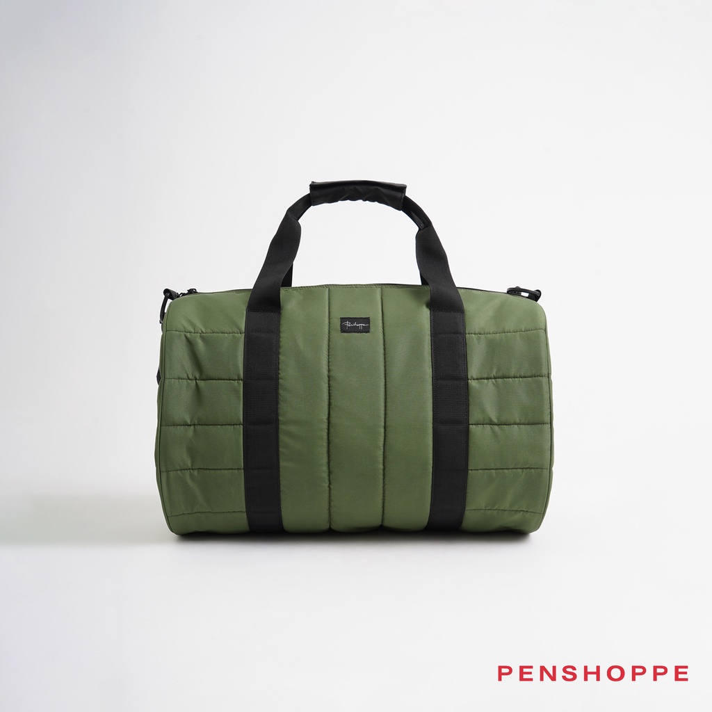 Kilted Duffle Bag with Woven Label For Men (Burnt Olive