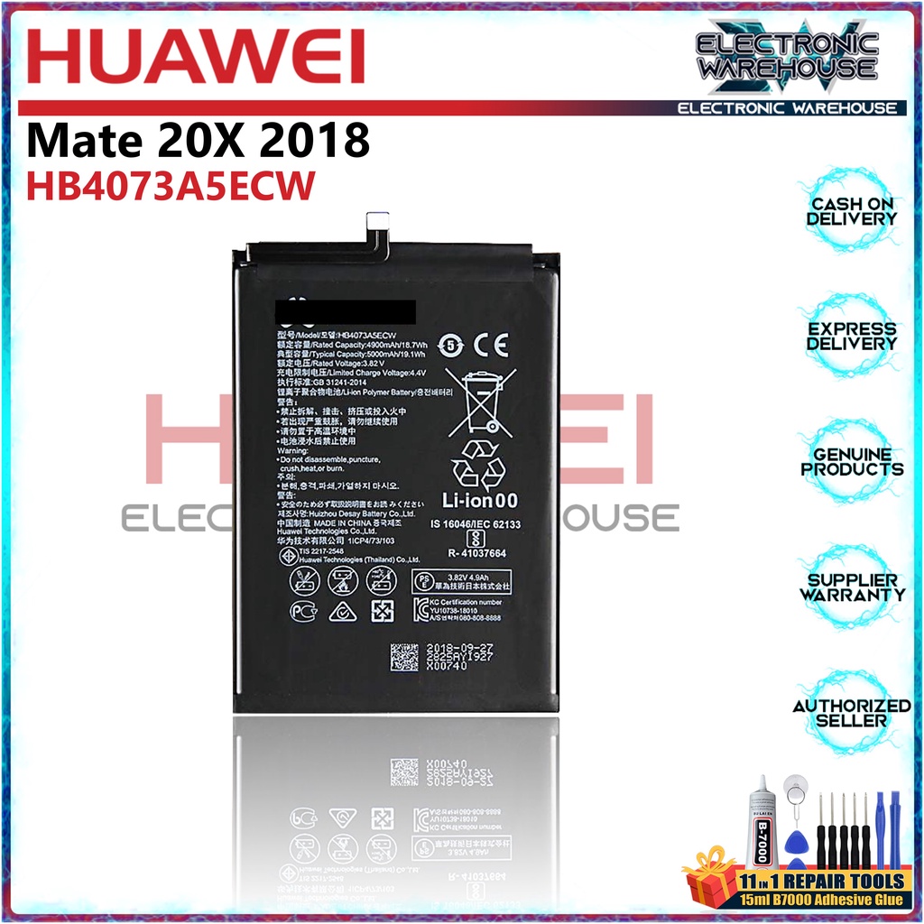 Battery for Huawe¡ Mate 20 X 2018 Model HB4073A5ECW / HB3973A5ECW ...