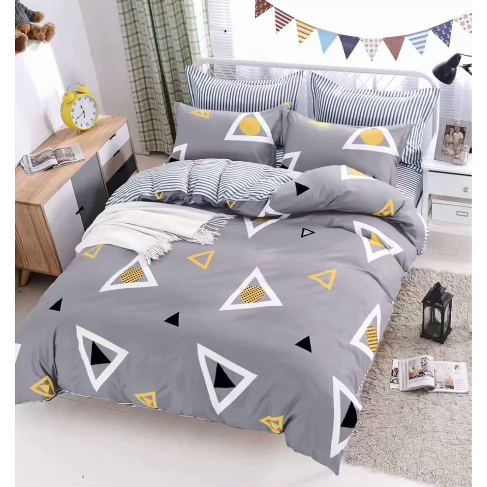 FALCON 3in1 Korean Cotton Garterized Bedsheet Set Single Double Queen ...