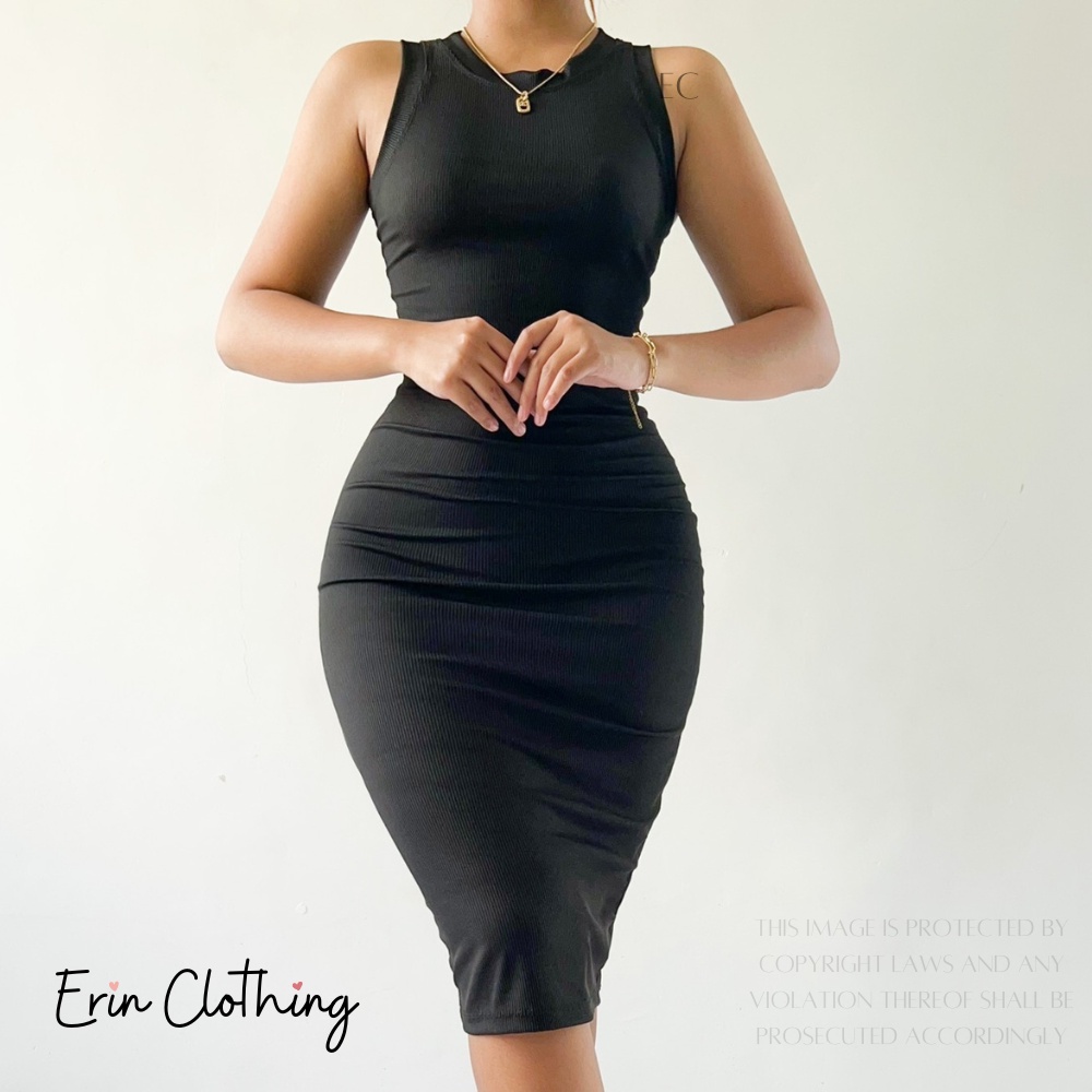black dress shopee Vienna Long Sleeve Embellished Backless Maxi Dress in Black main image 1