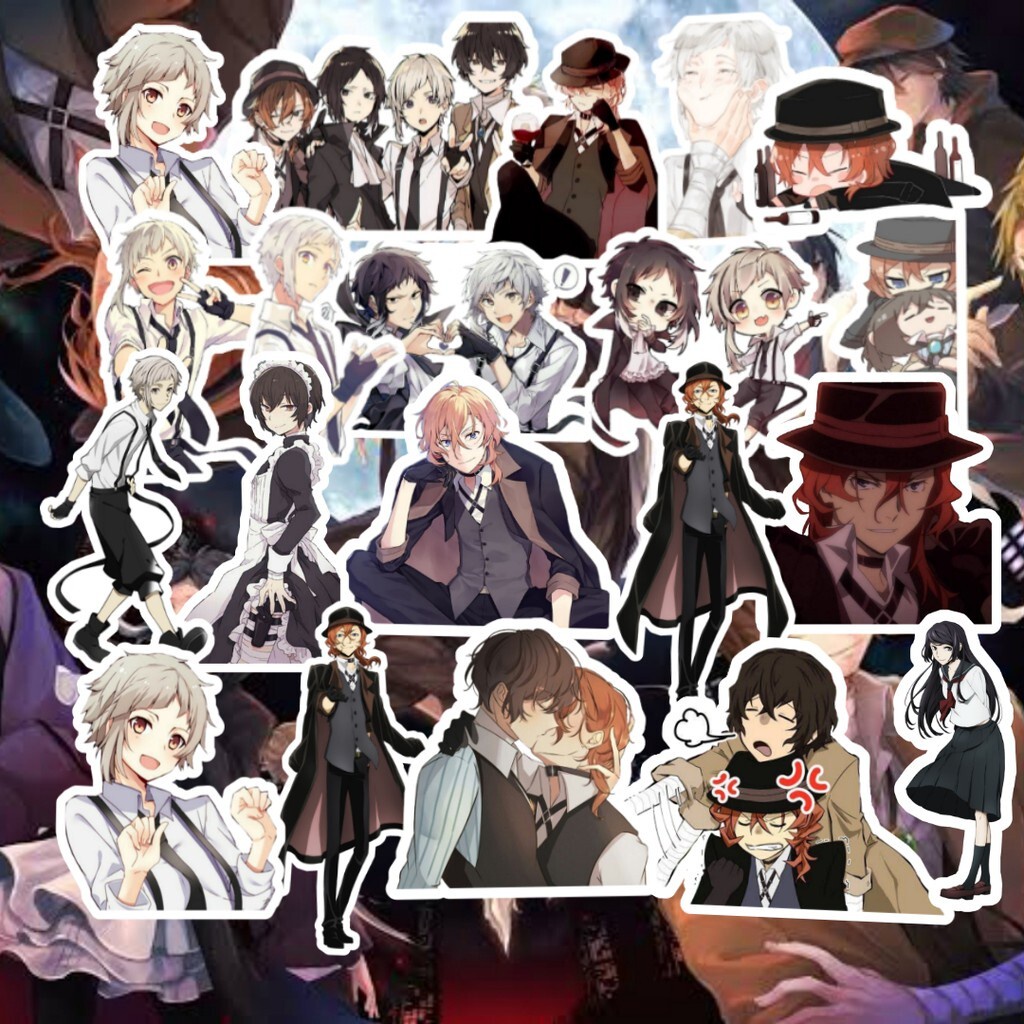 100pcs/50pcs/20pcs/10pcs Waterproof Stickers Set Bungo Stray Dogs Anime