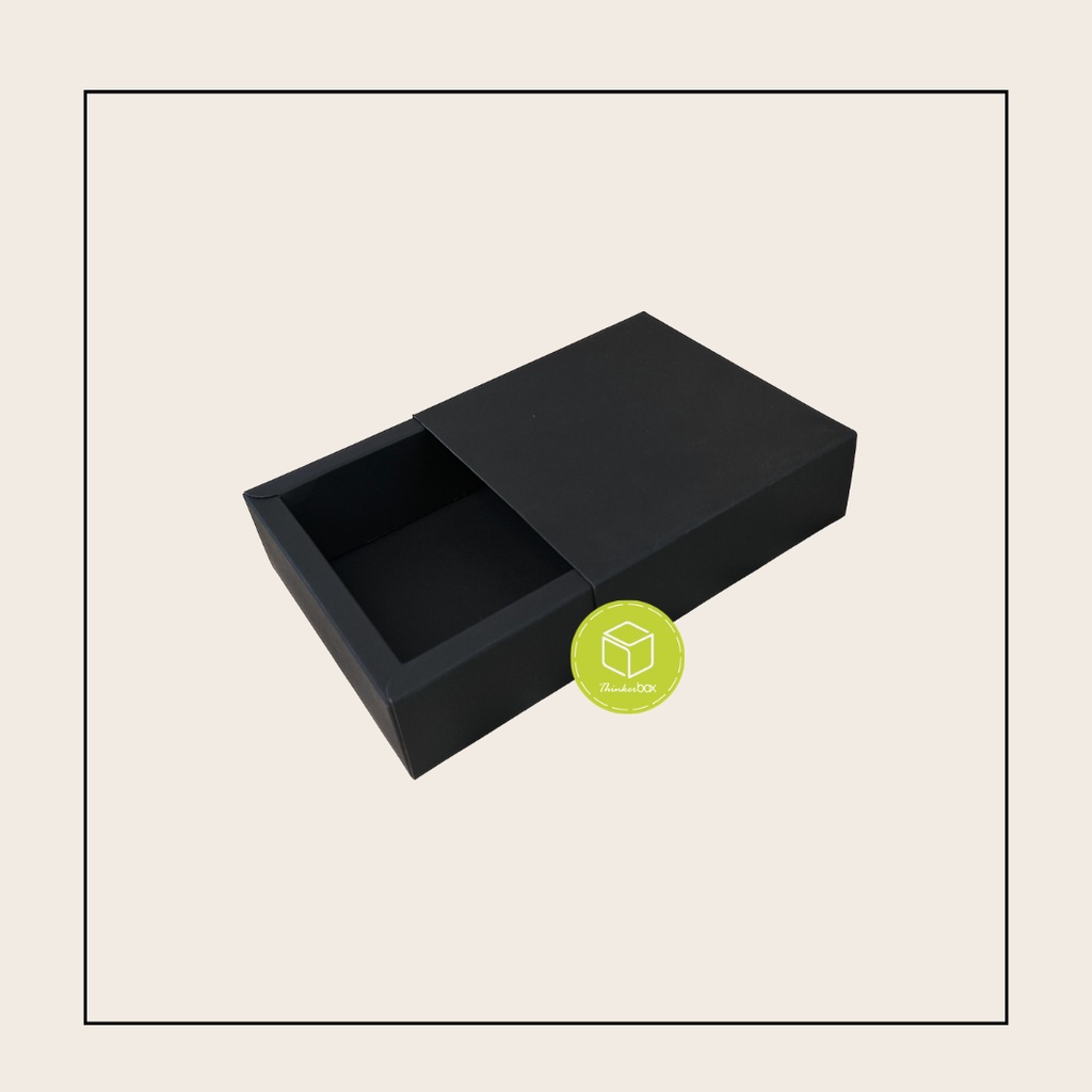 Customized Kraft Paper Drawer Box Type with Cover Matte Black ( 10's