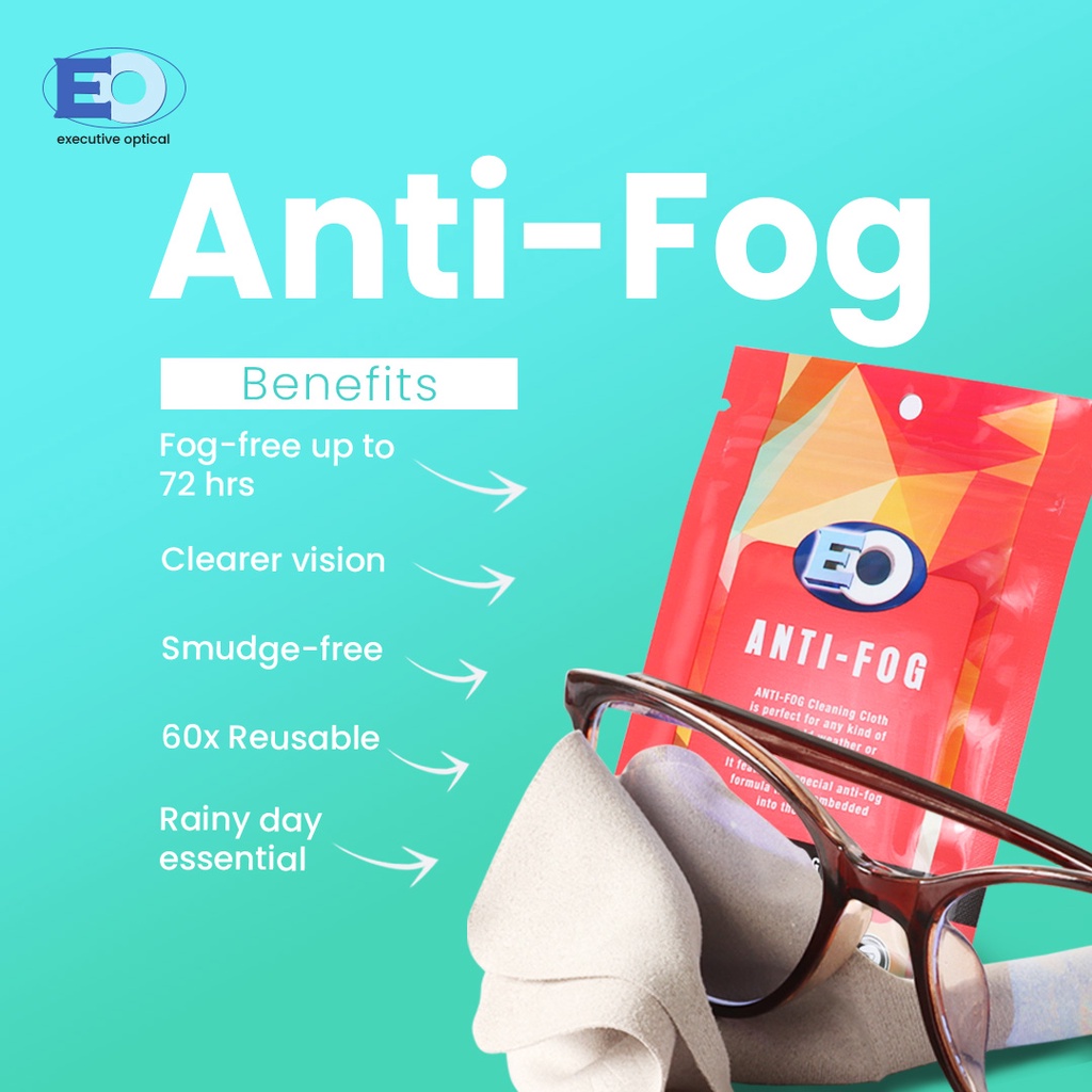 EO AntiFog Lens Cleaning Cloth Wipes / Reusable Eyeglasses Microfiber