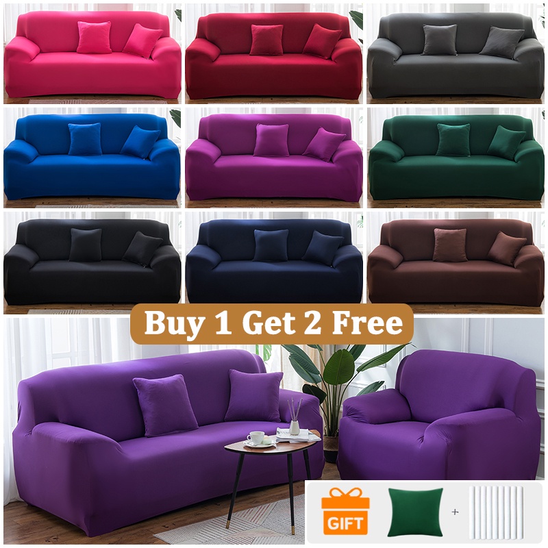 Sofa Cover Set Regular Shape L Shape Sofa Cover Stretchable 1/2/3