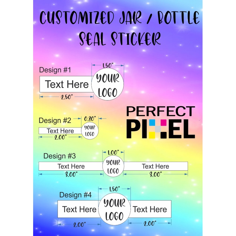 Customized Jar Bottle Seal Label Stickers (Per A4 Sheet) Shopee