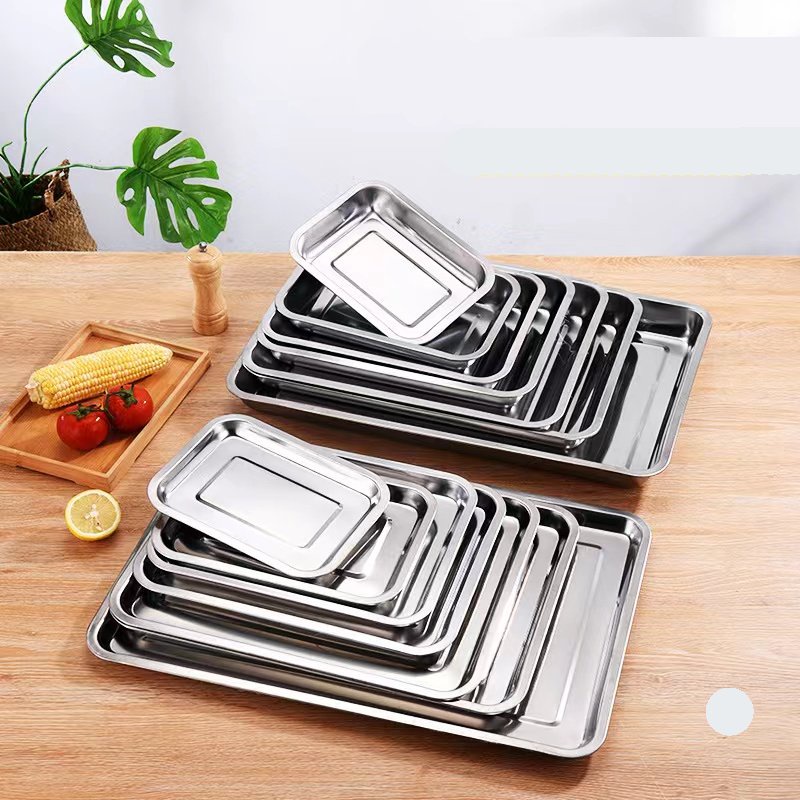 Thickening Stainless Steel Tray Food Warmer B 07 DS 22 Serving Tray Plate Grill Fish Dishes Shopee Philippines