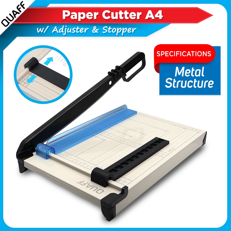 QUAFF Paper Cutter Metal Structure A4 Size with Adjuster & Stopper ...