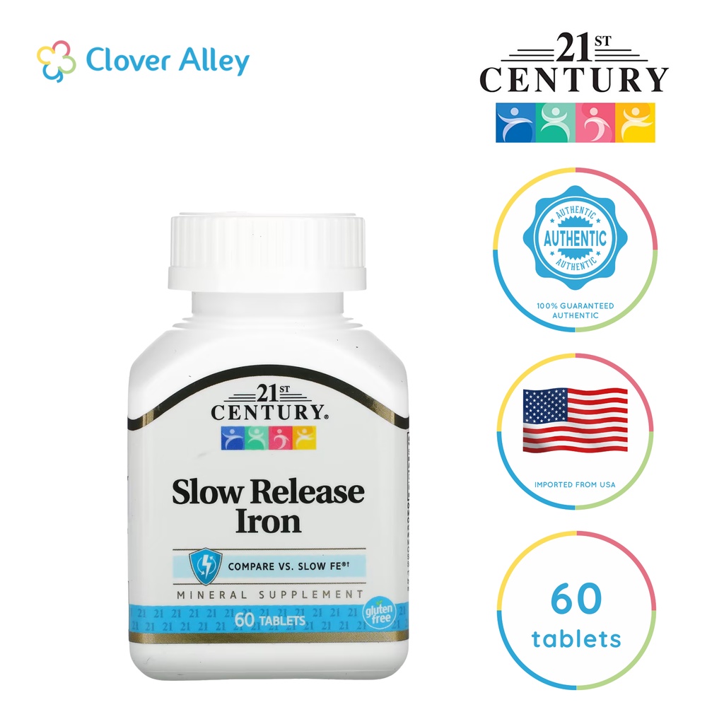 21st Century, Slow Release Iron, 60 Tablets(06/2025 expiry) Shopee