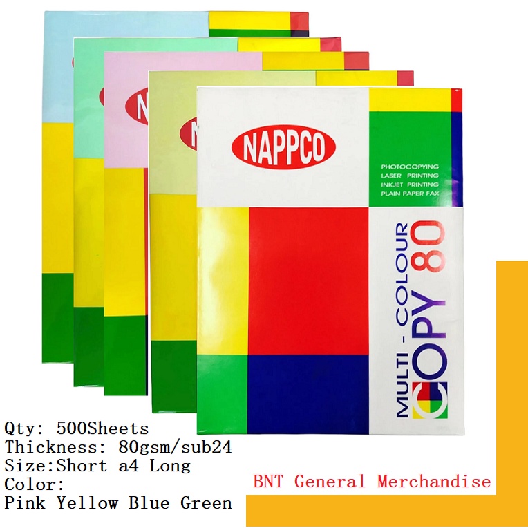 Nappco Copy Paper Substance 24 80gsm Colored Paper 1 Ream 500 Sheets A4