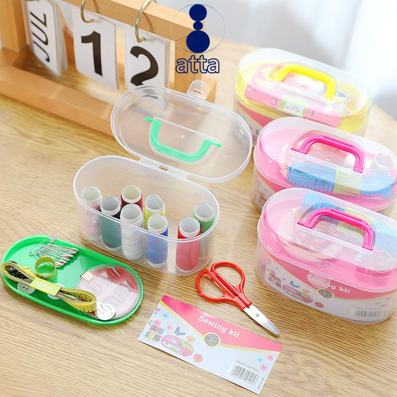 atta Sewing Storage Kit Box Needle Threads Scissor Accessory Sewing ...