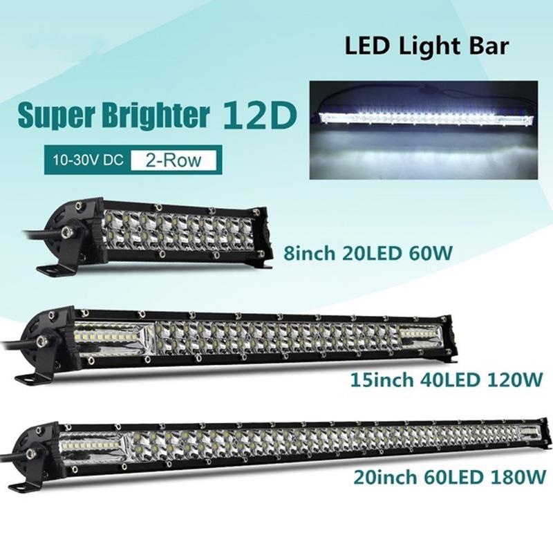 Super Slim 12V 24V 8" 15" 20" Inch LED Light Bar Spot Flood Led Bar for