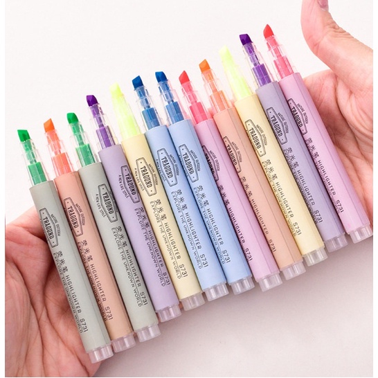 YUTU 6 Colors Highlighter Pen Pastel Marker Highlighter Pen Set Student
