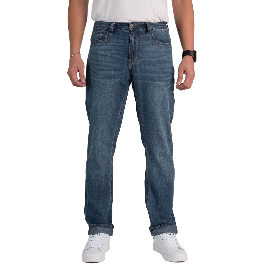 GIORDANO Men's Regular Tapered Jeans (01112020) - Dark Blue | Shopee ...