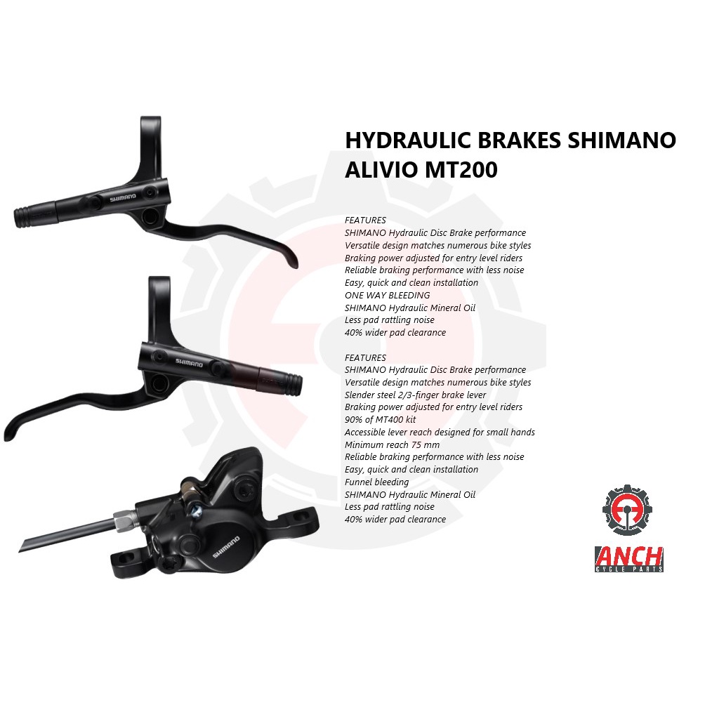 Hydraulic Brakes Shimano Mt200 Authentic Original (pair) ALIVIO