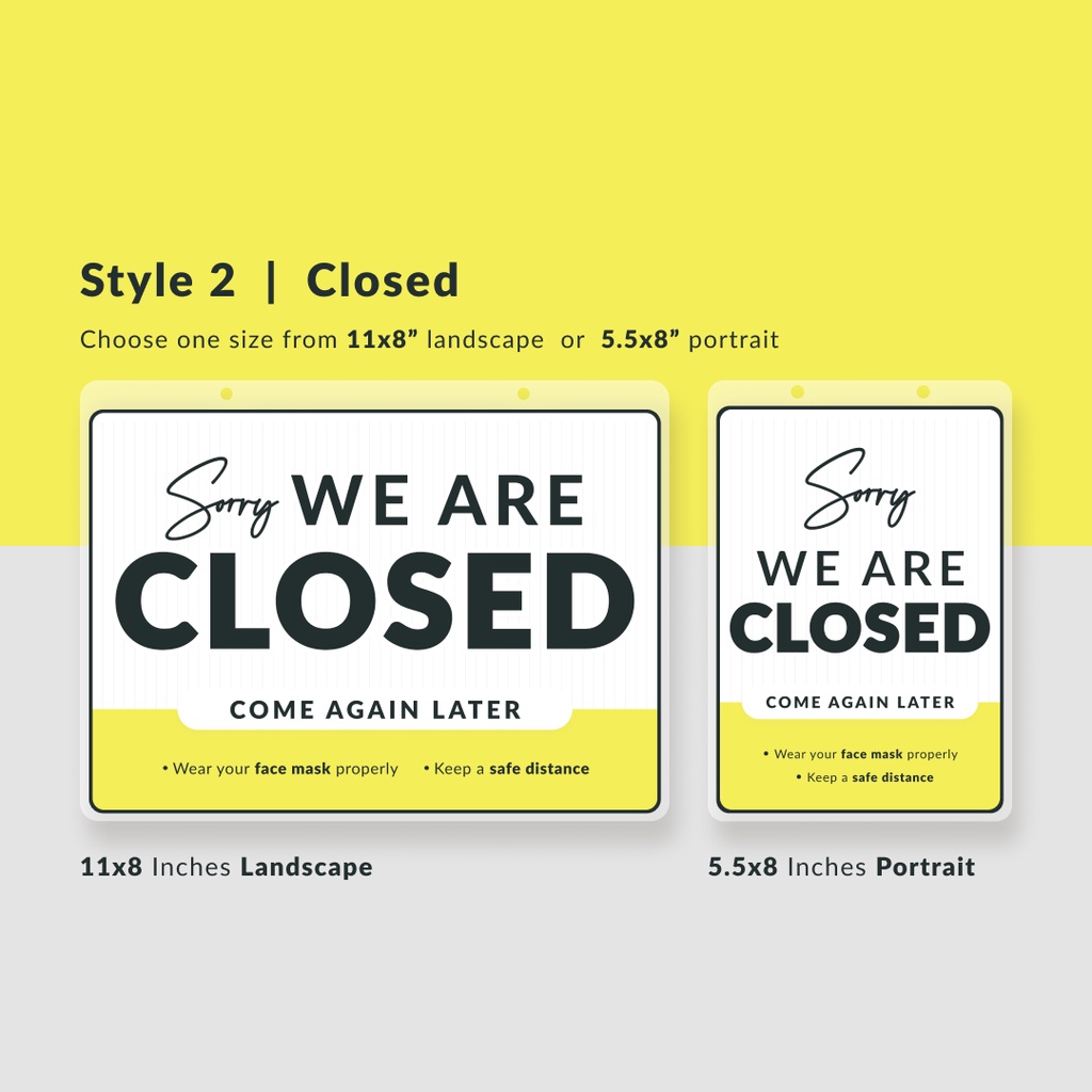 Signage Open And Closed Signage Open Signage Closed Signage Laminated Signages Signboards 9141