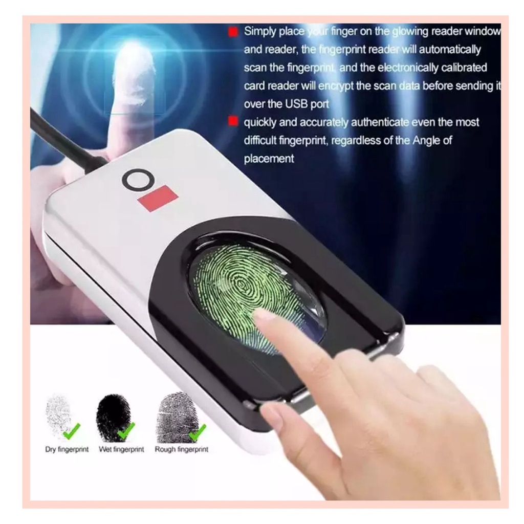 Digital Persona U.are.U 4500 URU4500 USB Biometric Fingerprint Scanner ...