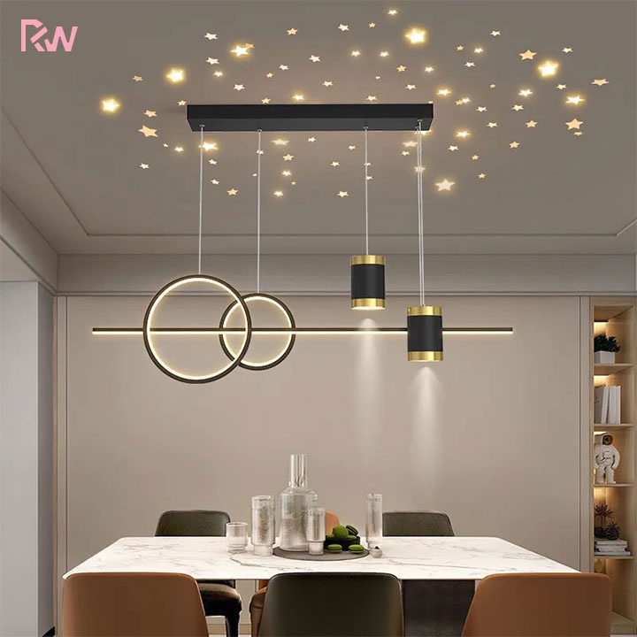 LED Hanging lights 3Color Modern with Projection Star Pendant Light
