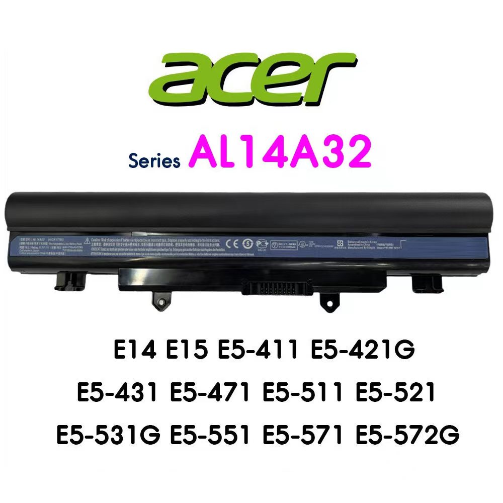 Acer Aspire Laptop Battery Original AL14A32 E14 E15 E5-411 E5-421 E5 ...