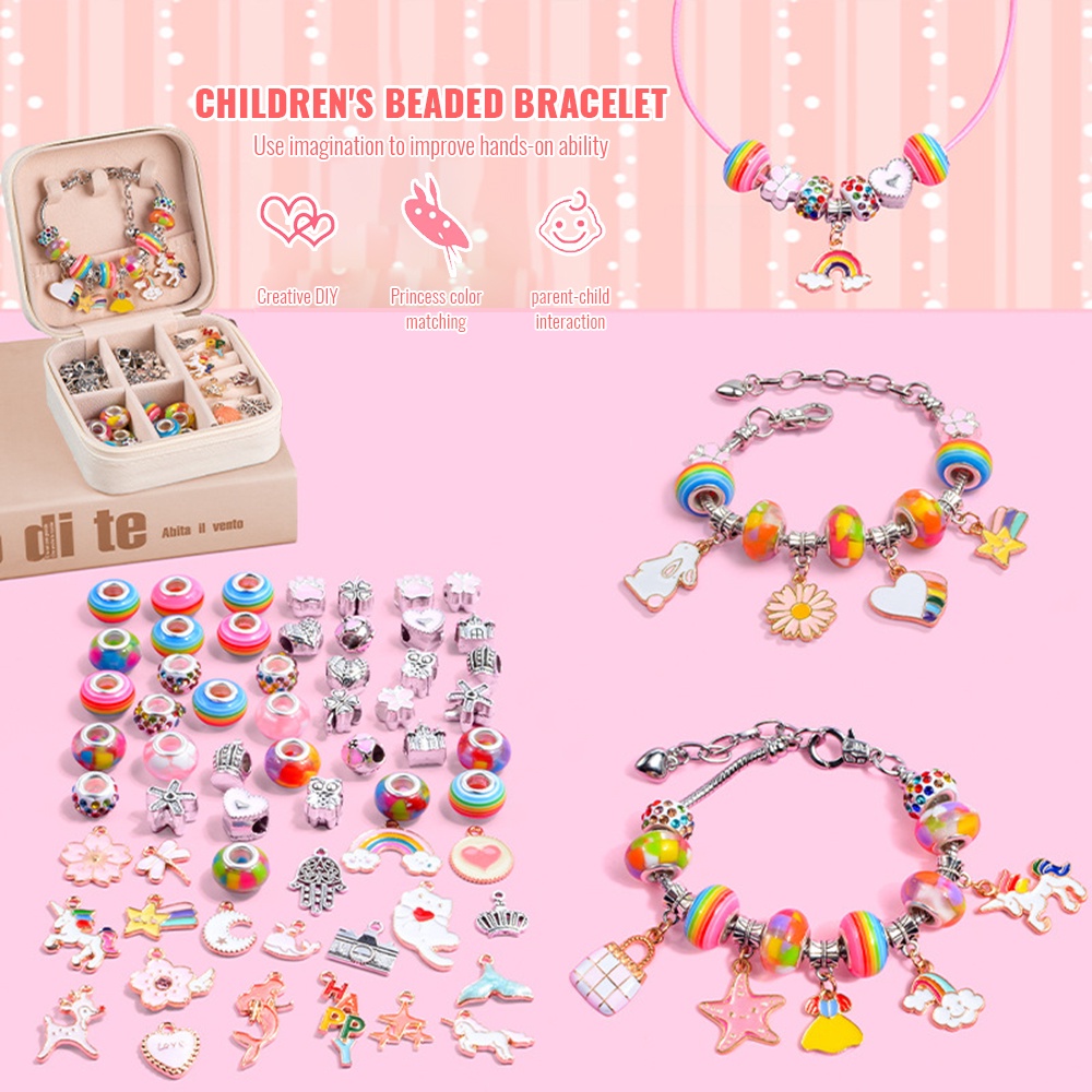 Children Charm Bracelet Making Kit Supplies Bead Creative Diy Bracelet ...