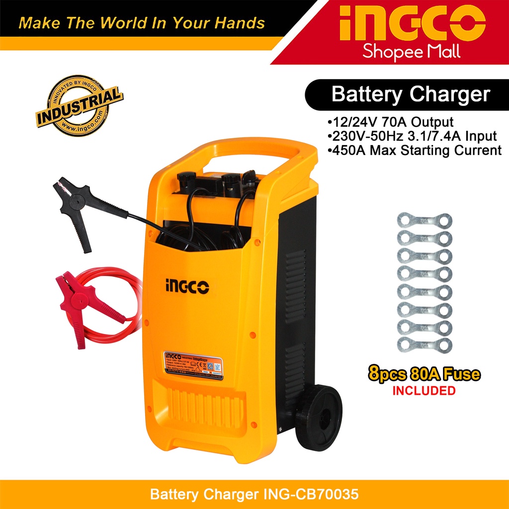 Ingco Industrial Car Trolley Battery Charger 12V / 24V INGCB70035 _P