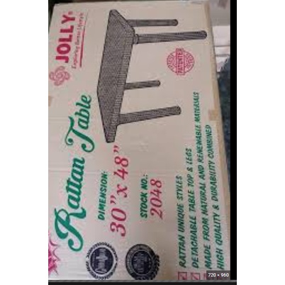 JOLLY BRAND 2036 RATTAN DINING TABLE(TABLE ONLY）36x36(4 SEATS) and ...