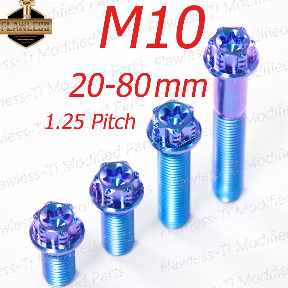 FlawlessTi Gr5Titanium Bolts CNC Bolts Exhaust Pipe Swing Arm T Post Steering Stem Titanium