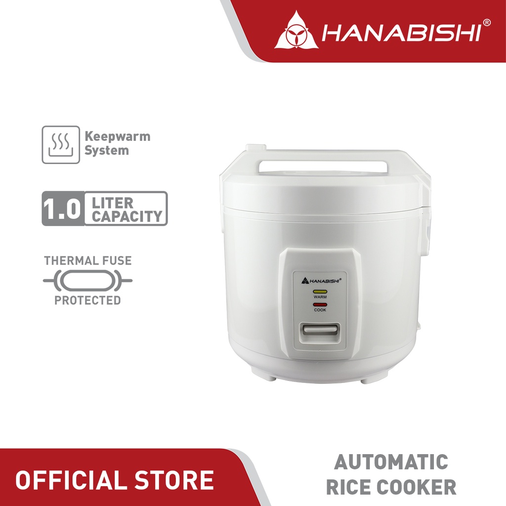 Hanabishi Jar type Rice Cooker HJC10WHT 1L Up to 5 Serving Cups