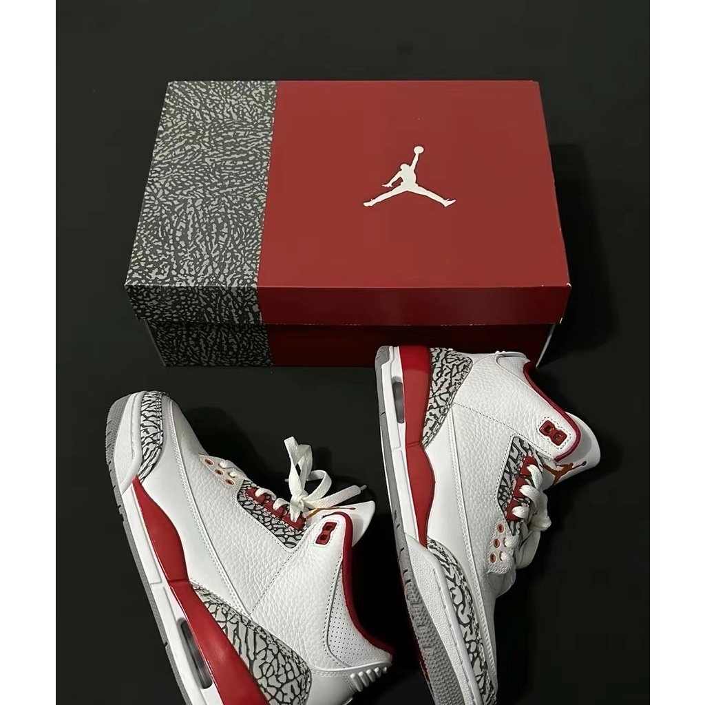 Basketball Shoes Air Jordan 3 Retro Fire Red Casual Sneakers For Men ...