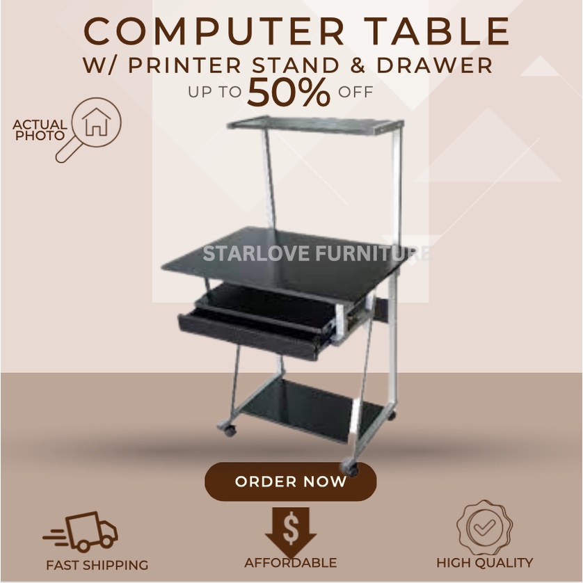 Computer Table with Printer Stand and Drawer Shopee Philippines