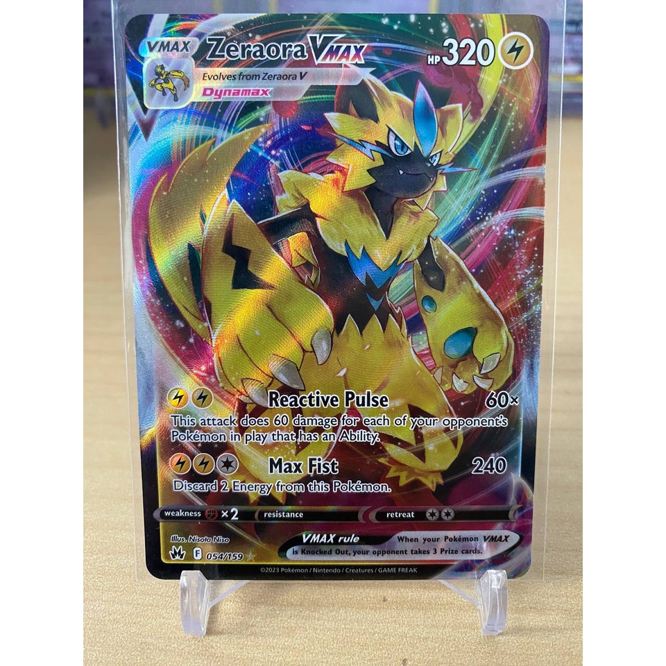 Zeraora VMAX - 054/159 - Full Art Holo Textured Rare - Crown Zenith Set ...